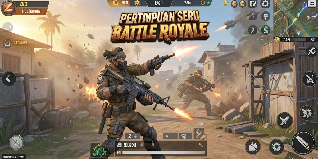 Gameplay seru dari 8ID dengan pertempuran intens dalam Battle Royale.