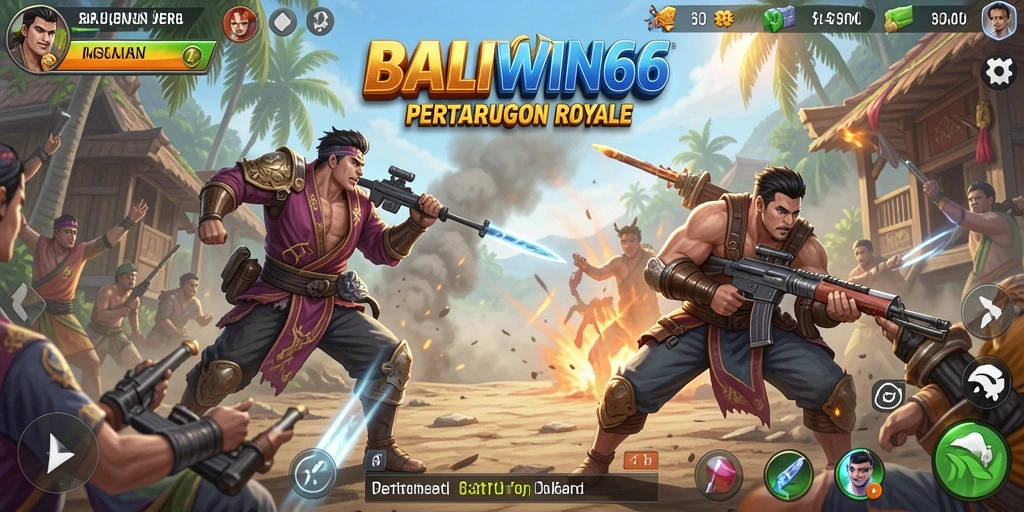 Tampilan gameplay seru dari BALIWIN66 dalam pertempuran Battle Royale.