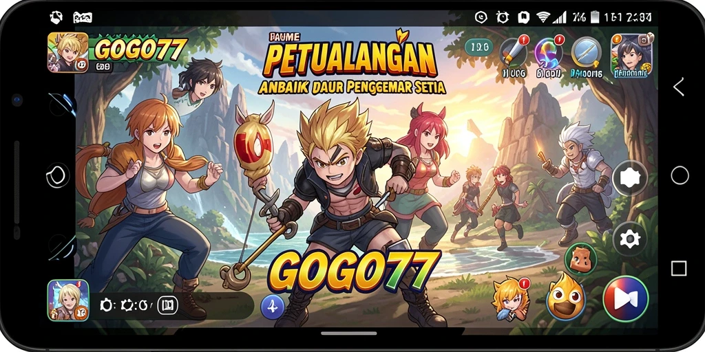 Tampilan gameplay GOGO77 dengan karakter Anime yang dinamis.