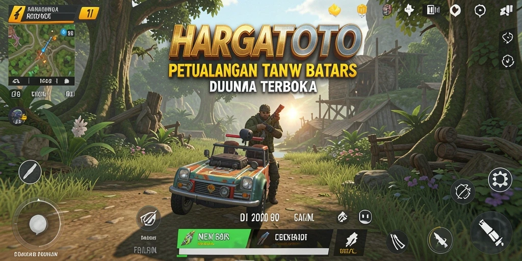 Screenshot gameplay yang menggambarkan petualangan di dunia terbuka.