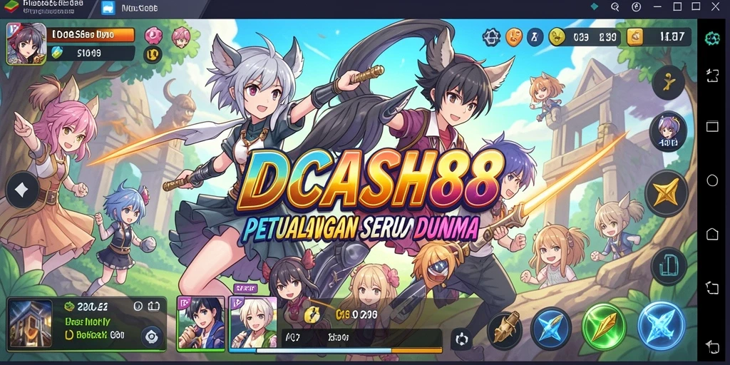 Screenshot utama IDCASH88 menampilkan pertarungan seru dengan karakter Anime.