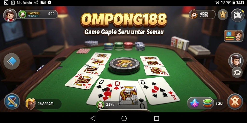 Screenshot utama OMPONG188 yang menampilkan aksi seru bermain Gaple.