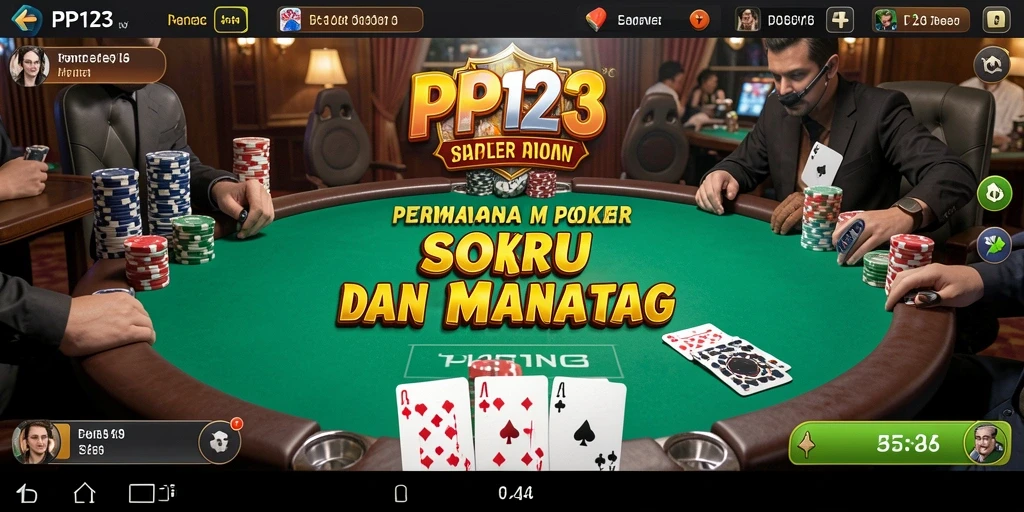 Tampilan menarik gameplay poker di PP123 dengan pemain aktif