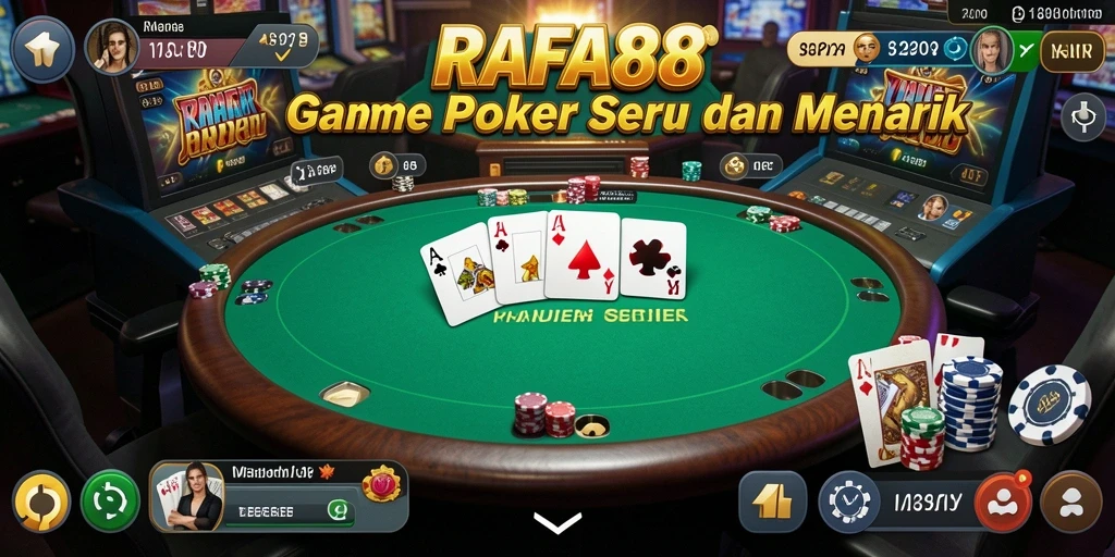 Screenshot gameplay RAFA88 yang menunjukkan keseruan poker.