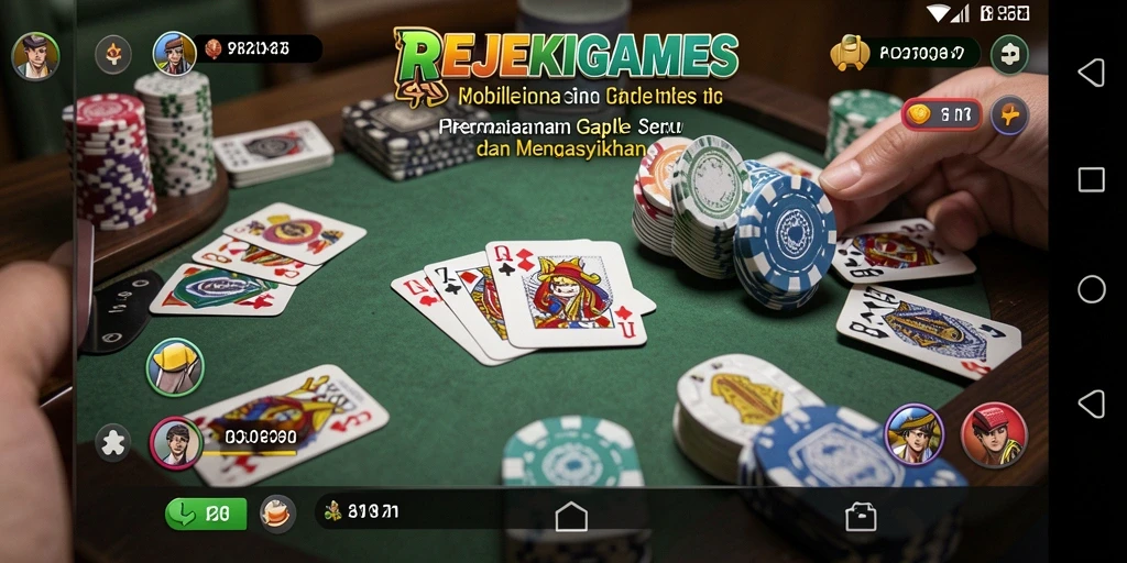 Screenshot gameplay REJEKIGAMES yang menampilkan keseruan bermain Gaple.