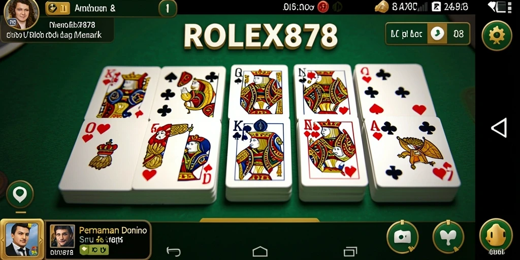 Tampilan gameplay seru dalam ROLEX878, menampilkan aksi Domino yang menegangkan.