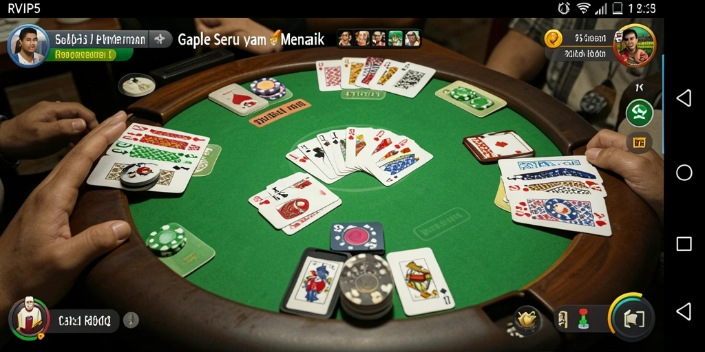 Tampilan gameplay Gaple yang menyenangkan di RVIP5.