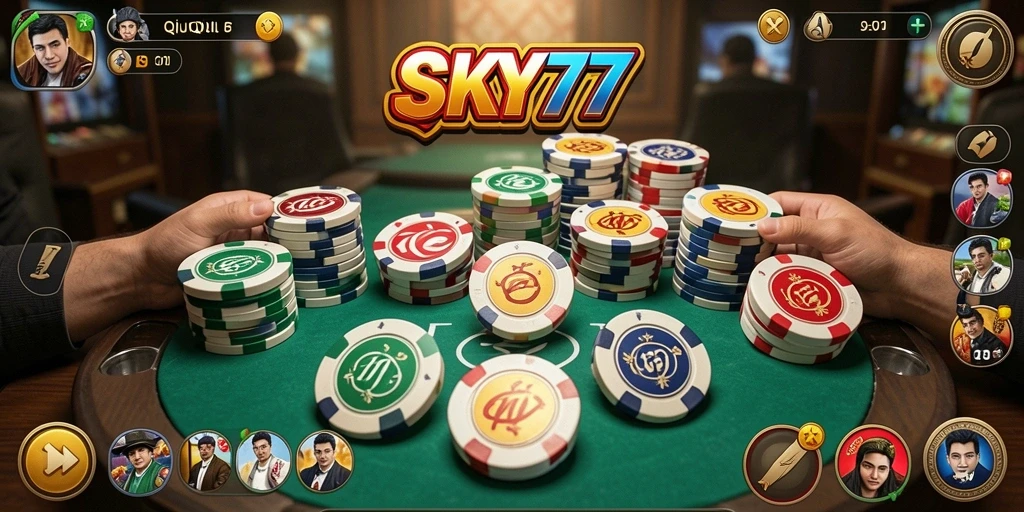 Tampilan menarik dari gameplay QiuQiu di SKY77.