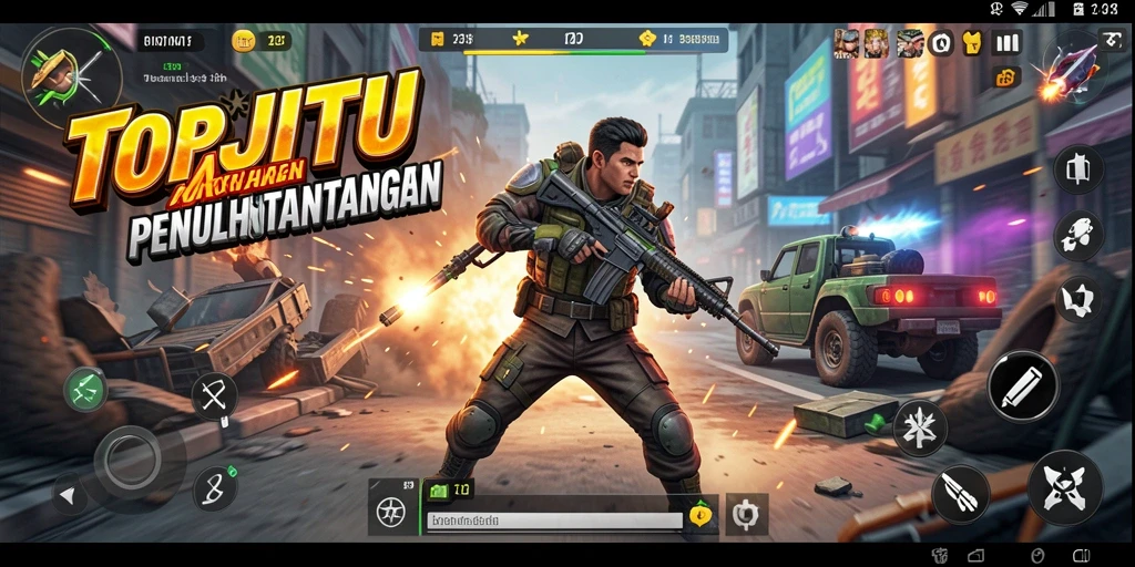 Screenshot dari gameplay TOPJITU yang penuh aksi.