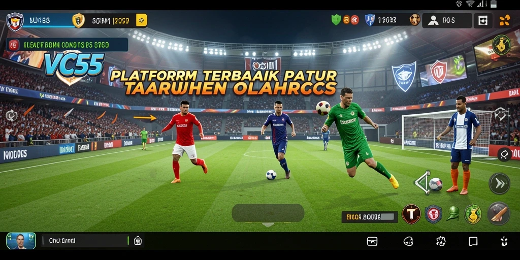 Screenshot VC55 menampilkan antarmuka taruhan olahraga yang menarik dan informatif.